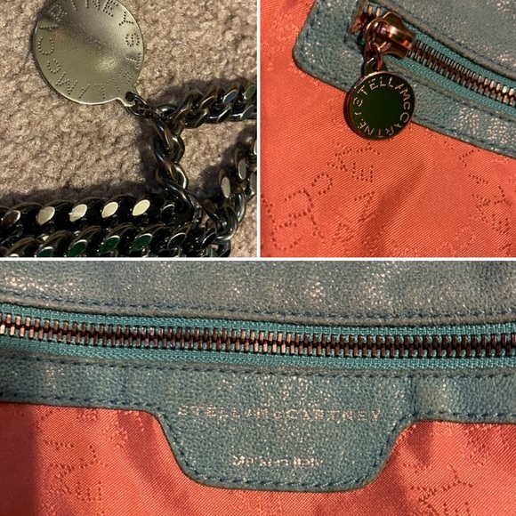 STELLA McCARTNEY Turquoise Falabella Fold-Over Bag!! - Picture 10 of 16